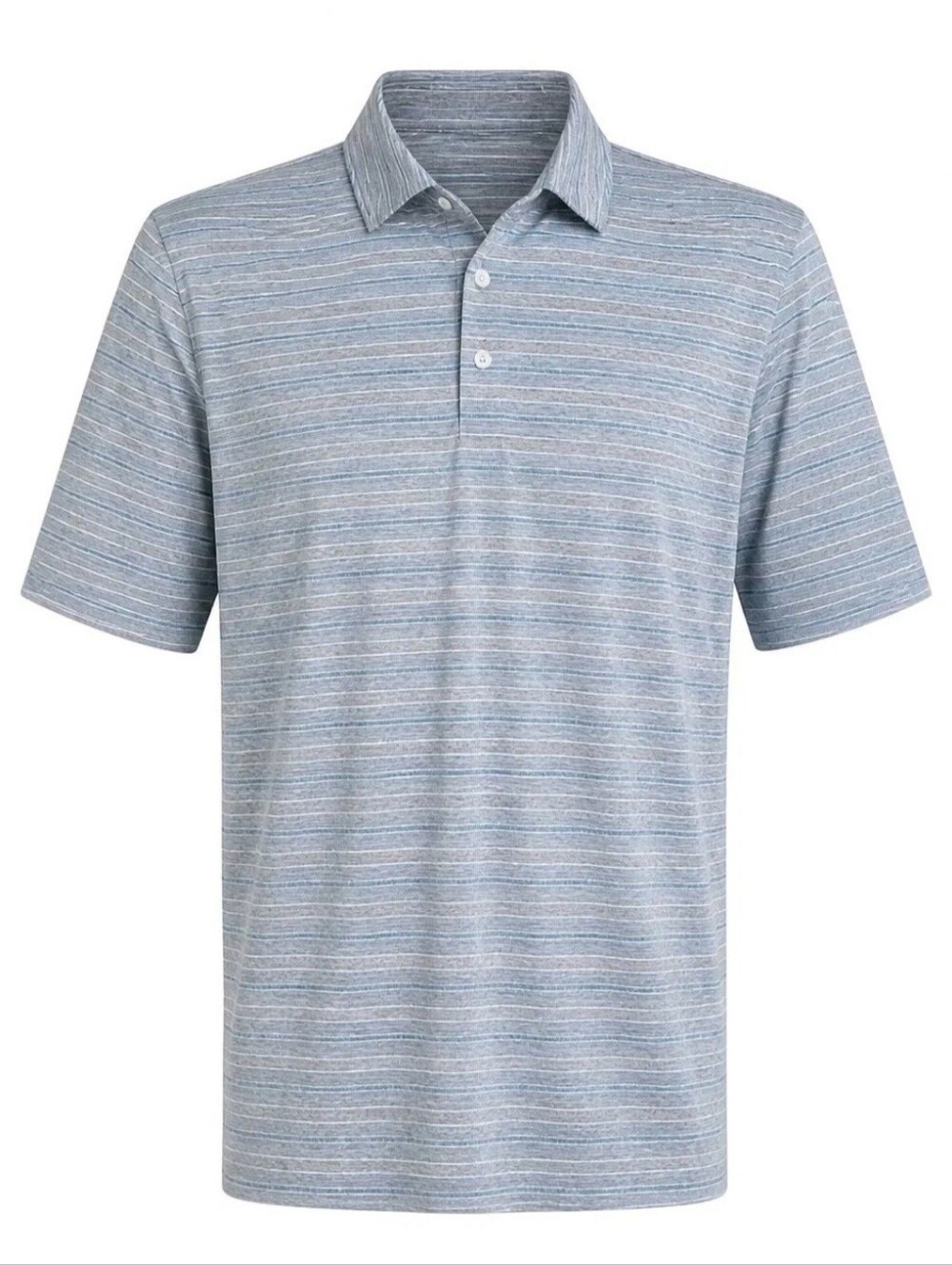 Vineyard Vines Polo Shirt Mens Large Gray Striped Golf Outdoor Sport Lightweight